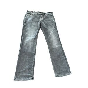 True‎ Religion Ricky Mens Denim Gray Relaxed Straight Jeans Flap Pockets Size 36
